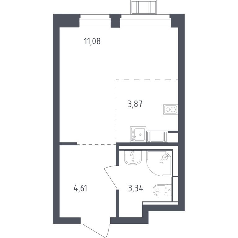 Apartment Sale, 22.6 sq. m. at Prigorod Lesnoe, Molodyozhny bulvar, 6, derevnya Misaylovo, Leninskiy City District, Moscow Region, Russia #1