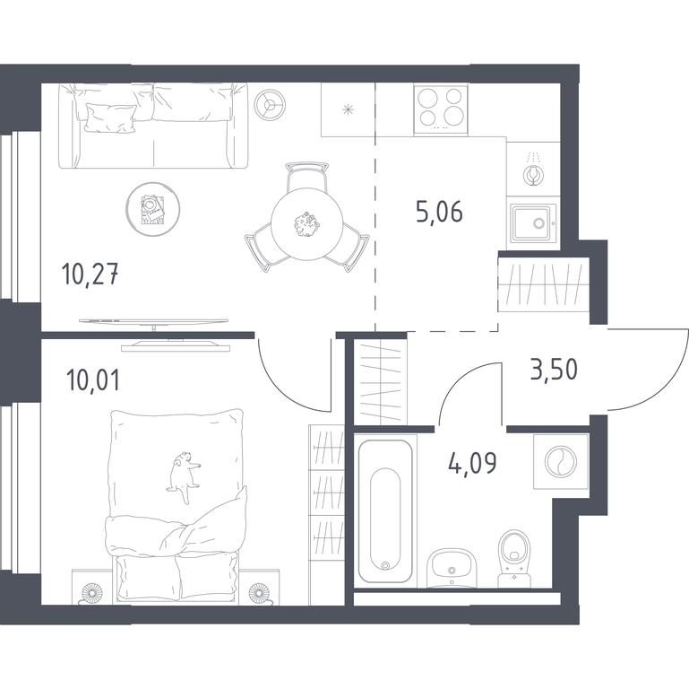 Apartment Sale, 32.93平方米 at Novoe Vidnoe, Kalinovka Village, Leninskiy City District, Moscow Region, Russia #2