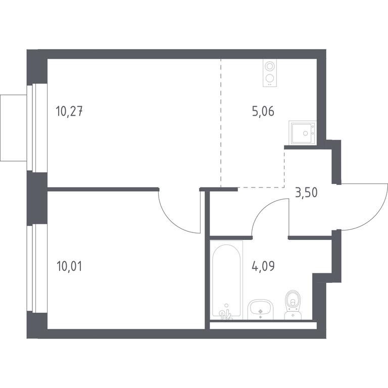 Apartment Sale, 32.93平方米 at Novoe Vidnoe, Kalinovka Village, Leninskiy City District, Moscow Region, Russia #1