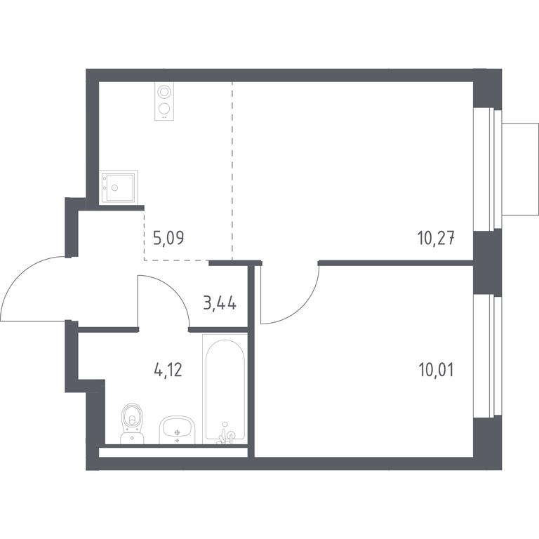 Продажа квартиры, 32,93 м² в ЖК «Новое Видное», деревня Калиновка, Ленинский городской округ, Московская область, Россия #1 Продажа квартиры, 32,93 м² в ЖК «Новое Видное», деревня Калиновка, Ленинский городской округ, Московская область, Россия #1