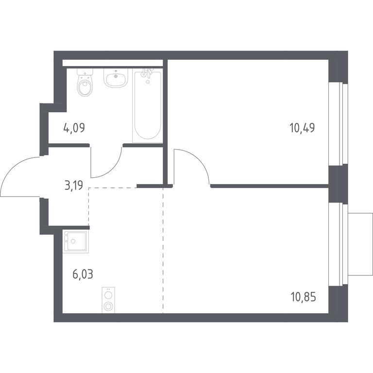 Apartment Sale, 34.65 sq. m. at Novoe Vidnoe, Kalinovka Village, Leninskiy City District, Moscow Region, Russia #1