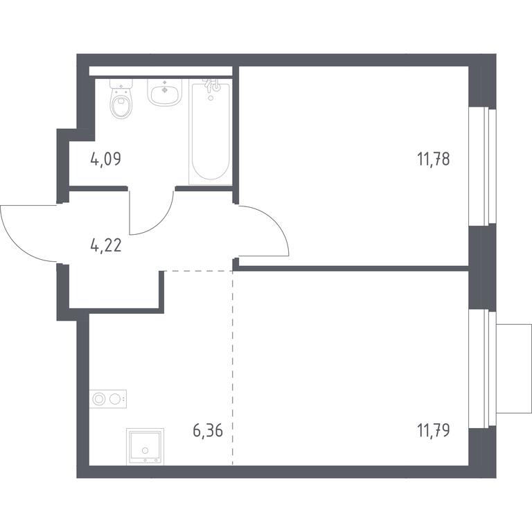 Apartment Sale, 38.24 sq. m. at Novoe Vidnoe, Kalinovka Village, Leninskiy City District, Moscow Region, Russia #1