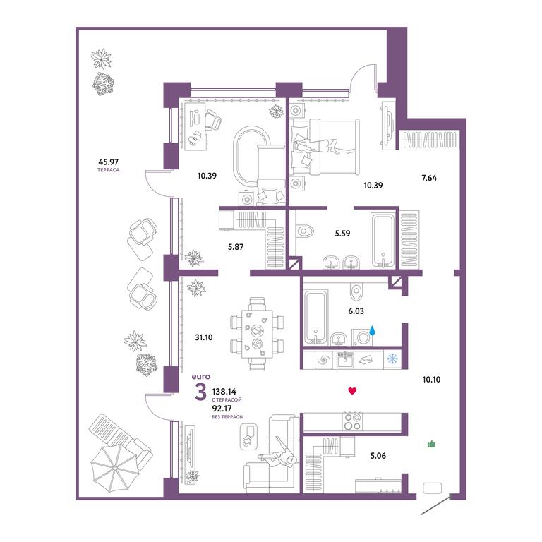 2-BD Apartment Sale, 138.14 sq. m. at Wow, Avtozavodskaya Street, 23с16, Moscow, Russia #1 2-BD Apartment Sale, 138.14 sq. m. at Wow, Avtozavodskaya Street, 23с16, Moscow, Russia #1