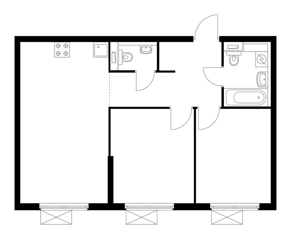2-BD Apartment Sale, 56.5 sq. m. at Rustaveli 14, Rustaveli Street, 14с20, Moscow, Russia #1
