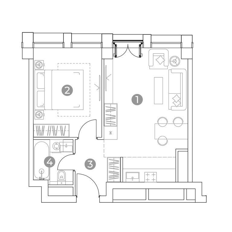 1-BD Apartment Sale, 41.3平方米 at Emotion, 2nd Silikatny Drive, 8, Moscow, Russia #2 1-BD Apartment Sale, 41.3平方米 at Emotion, 2nd Silikatny Drive, 8, Moscow, Russia #2