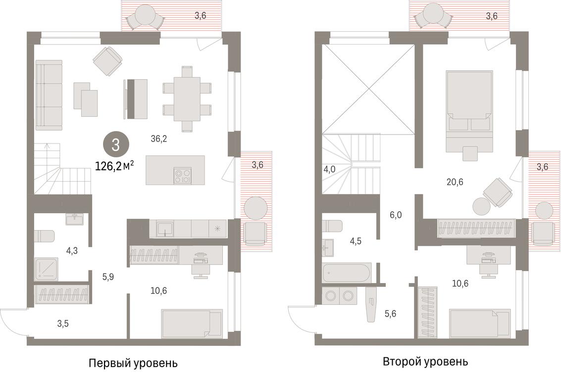 3-BD Apartment Sale, 126.2 sq. m. at Pervy kvartal, Kalinovaya ulitsa, derevnya Sapronovo, Leninskiy City District, Moscow Region, Russia #1