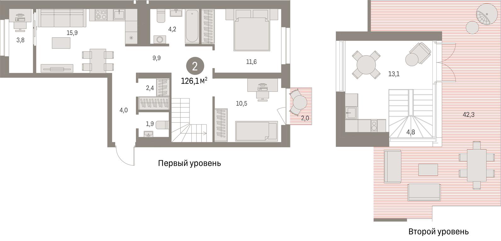2-BD Apartment Sale, 126.1 sq. m. at Pervy kvartal, Kalinovaya ulitsa, derevnya Sapronovo, Leninskiy City District, Moscow Region, Russia #1 2-BD Apartment Sale, 126.1 sq. m. at Pervy kvartal, Kalinovaya ulitsa, derevnya Sapronovo, Leninskiy City District, Moscow Region, Russia #1