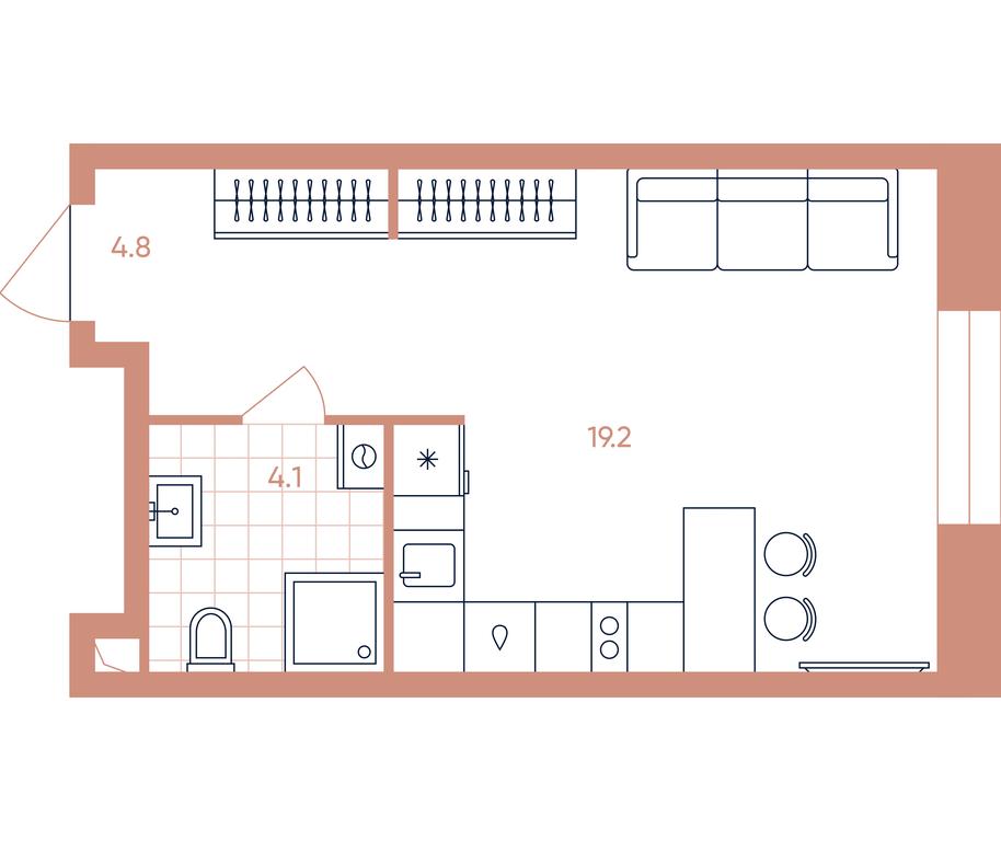 Apartment Sale, 28.1平方米 at Era, Derbenevskaya Street, Moscow, Russia #1