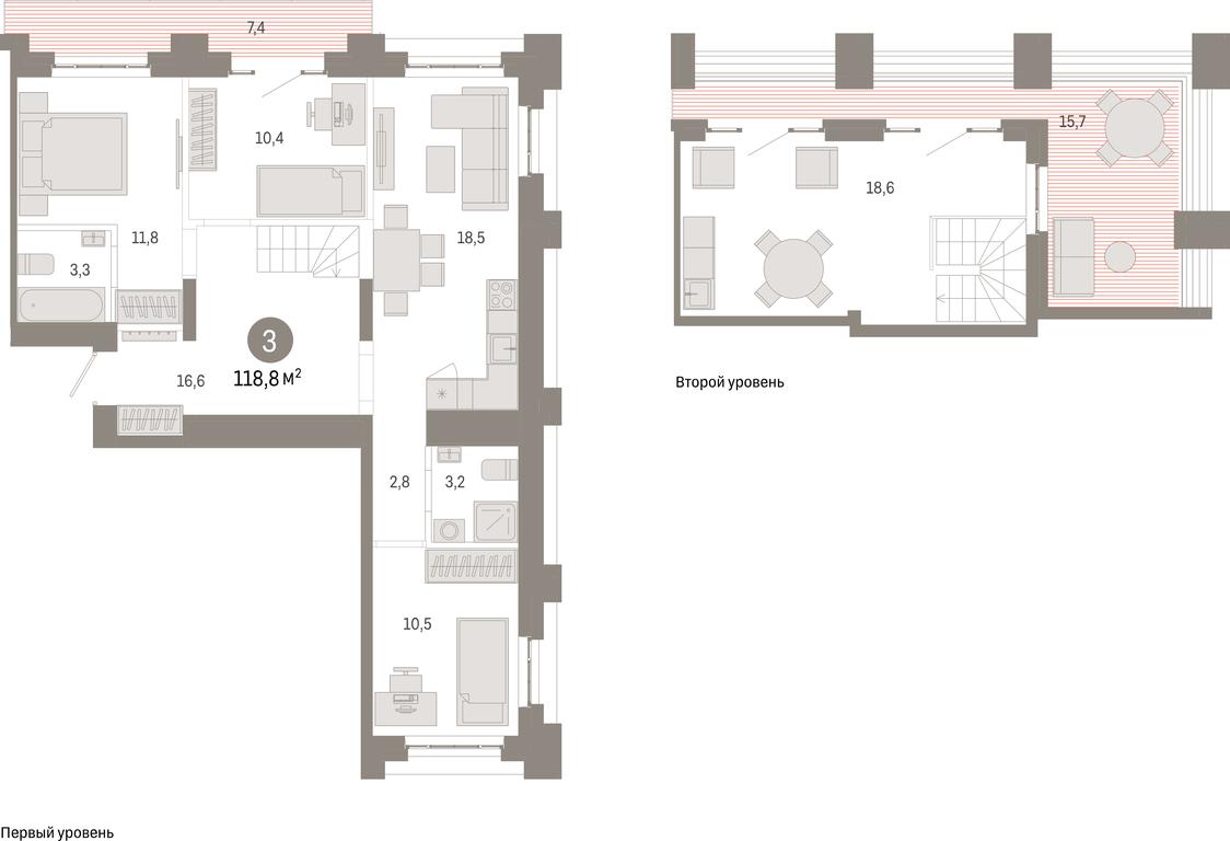 3-BD Apartment Sale, 118.8 sq. m. at Kvartal Metronom, Tagilskaya Street, Moscow, Russia #1