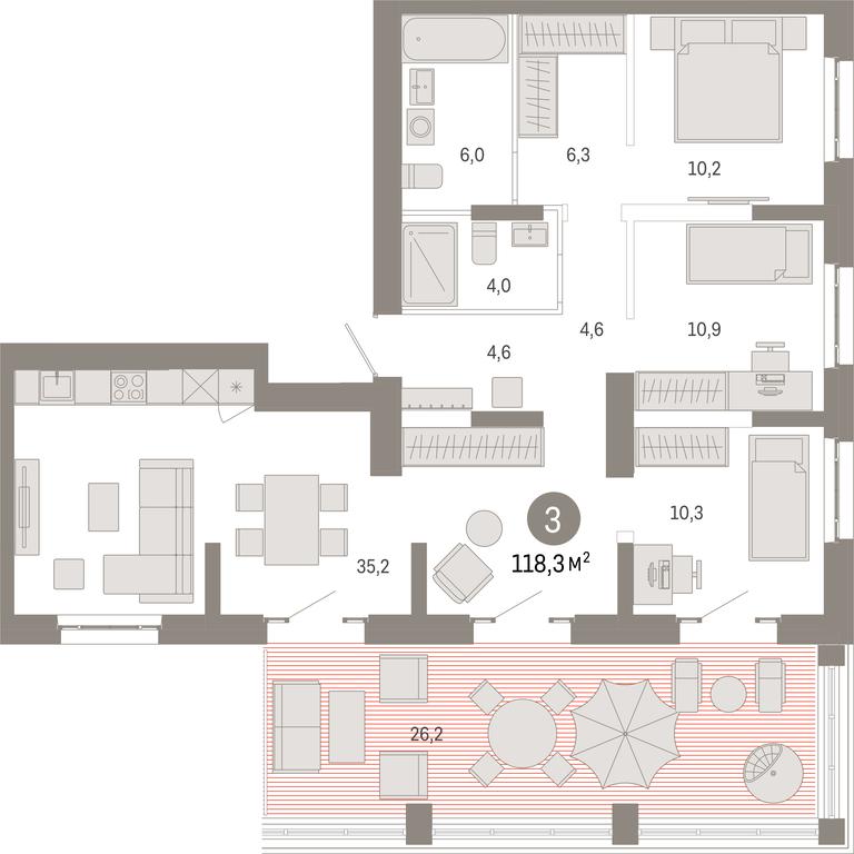 3-BD Apartment Sale, 118.3 sq. m. at Kvartal Metronom, Tagilskaya Street, Moscow, Russia #1 3-BD Apartment Sale, 118.3 sq. m. at Kvartal Metronom, Tagilskaya Street, Moscow, Russia #1