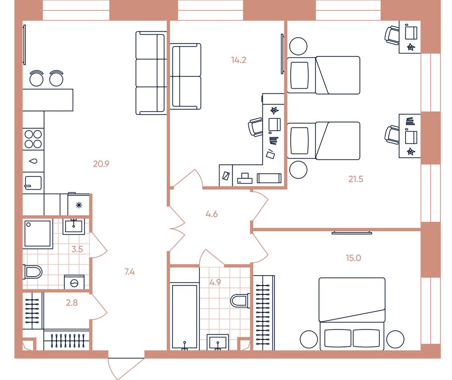 3-BD Apartment Sale, 94.8平方米 at Era, Derbenevskaya Street, Moscow, Russia #1 3-BD Apartment Sale, 94.8平方米 at Era, Derbenevskaya Street, Moscow, Russia #1