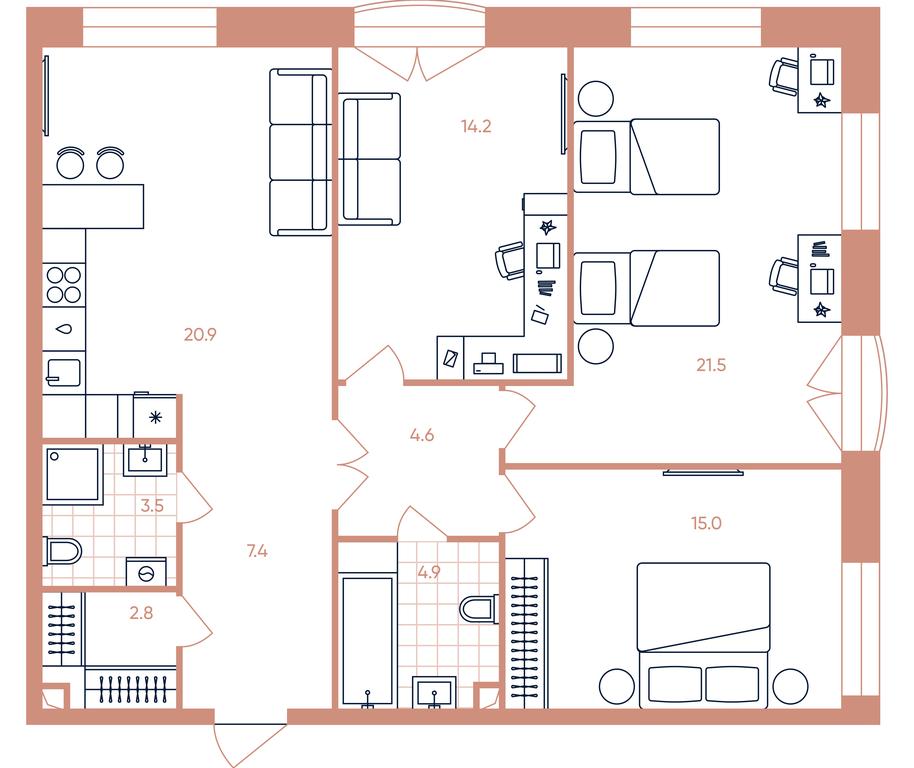 Продажа 3-комн. квартиры, 94,8 м² в ЖК «Эра (Era)», Дербеневская улица, Москва, Россия #1 Продажа 3-комн. квартиры, 94,8 м² в ЖК «Эра (Era)», Дербеневская улица, Москва, Россия #1