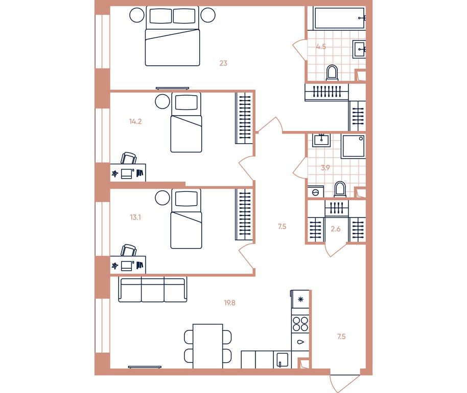 3-BD Apartment Sale, 96.1平方米 at Era, Derbenevskaya Street, Moscow, Russia #1