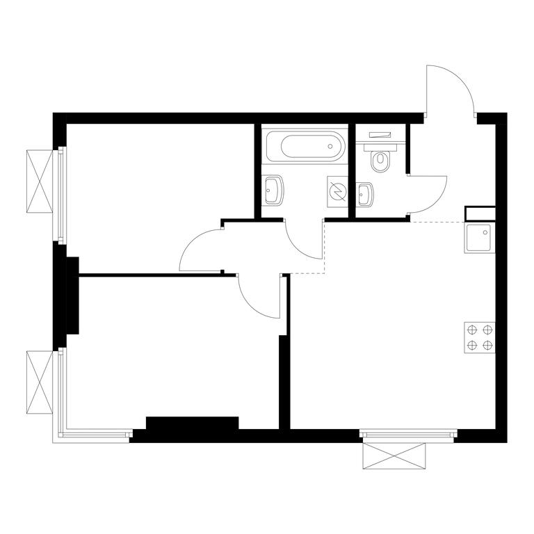 2-BD Apartment Sale, 45.1 sq. m. at Vtoroy Nagatinskiy, 2nd Nagatinsky Drive, 2к1, Moscow, Russia #1 2-BD Apartment Sale, 45.1 sq. m. at Vtoroy Nagatinskiy, 2nd Nagatinsky Drive, 2к1, Moscow, Russia #1