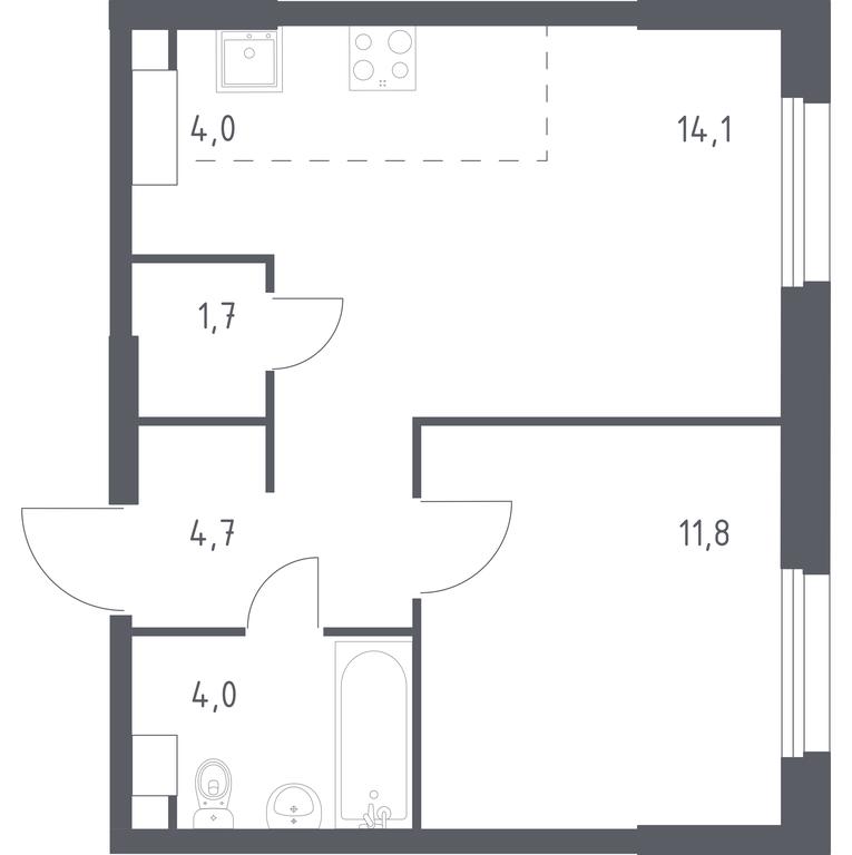 Apartment Sale, 40.3 sq. m. at Eko Bunino, prospekt Kuprina, 34к1, Sosenskoye Settlement, Moscow, Russia #1 Apartment Sale, 40.3 sq. m. at Eko Bunino, prospekt Kuprina, 34к1, Sosenskoye Settlement, Moscow, Russia #1