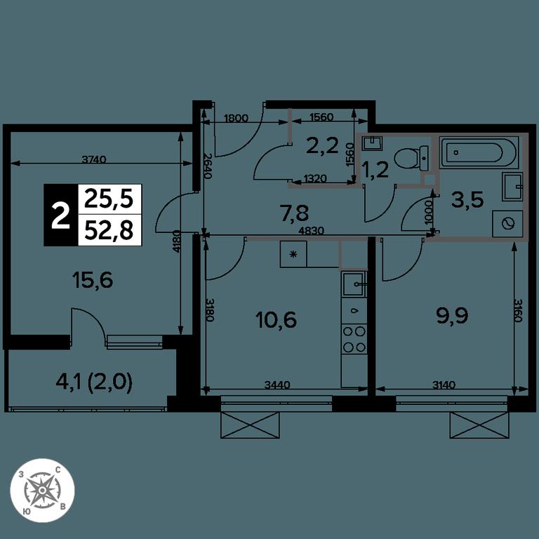 2-BD Apartment Sale, 53 sq. m. at Pervyi Leningradskiy, Pervy Leningradskiy Residential Complex, Moscow, Russia #2 2-BD Apartment Sale, 53 sq. m. at Pervyi Leningradskiy, Pervy Leningradskiy Residential Complex, Moscow, Russia #2