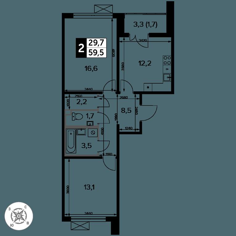 2-BD Apartment Sale, 59.4 sq. m. at Pervyi Leningradskiy, Pervy Leningradskiy Residential Complex, Moscow, Russia #2 2-BD Apartment Sale, 59.4 sq. m. at Pervyi Leningradskiy, Pervy Leningradskiy Residential Complex, Moscow, Russia #2