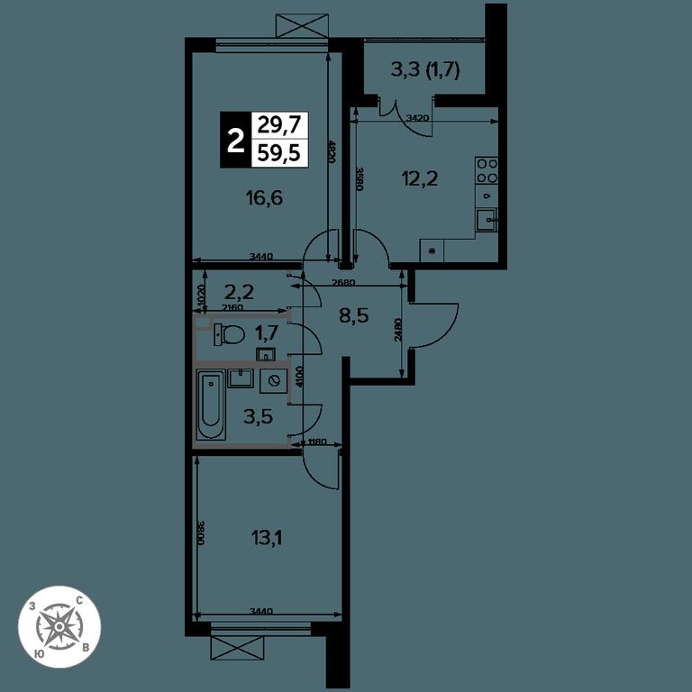 2-BD Apartment Sale, 59.4平方米 at Pervyi Leningradskiy, Pervy Leningradskiy Residential Complex, Moscow, Russia #2 2-BD Apartment Sale, 59.4平方米 at Pervyi Leningradskiy, Pervy Leningradskiy Residential Complex, Moscow, Russia #2