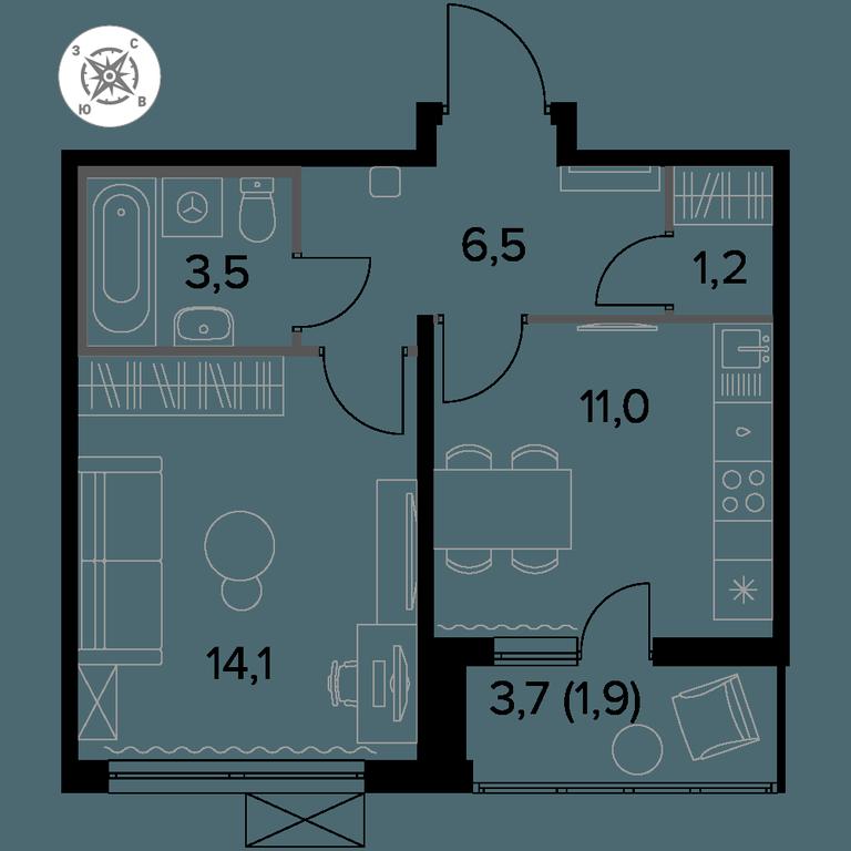 1-BD Apartment Sale, 38.1平方米 at Pervyi Leningradskiy, Pervy Leningradskiy Residential Complex, Moscow, Russia #1 1-BD Apartment Sale, 38.1平方米 at Pervyi Leningradskiy, Pervy Leningradskiy Residential Complex, Moscow, Russia #1