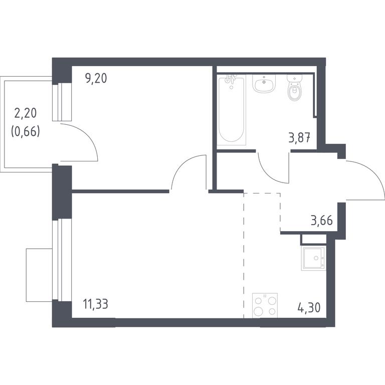 Apartment Sale, 33.02平方米 at Molzhaninovo, Leningradskoye Highway, 229, Moscow, Russia #1