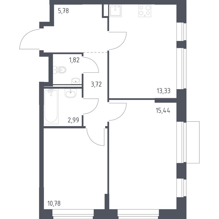 1-BD Apartment Sale, 53.86 sq. m. at Molzhaninovo, Leningradskoye Highway, 229, Moscow, Russia #1 1-BD Apartment Sale, 53.86 sq. m. at Molzhaninovo, Leningradskoye Highway, 229, Moscow, Russia #1