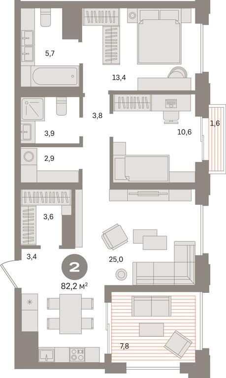 2-BD Apartment Sale, 83.1 sq. m. at Kvartal «MONS», Ogorodny Drive, Moscow, Russia #1 2-BD Apartment Sale, 83.1 sq. m. at Kvartal «MONS», Ogorodny Drive, Moscow, Russia #1