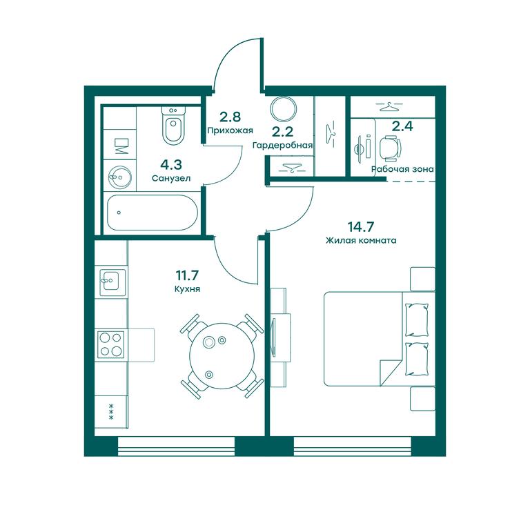 Apartment Sale, 38.1 sq. m. at Ravnovesie, zhiloy kompleks Ravnovesiye, selo Perkhushkovo, Odintsovskiy City District, Moscow Region, Russia #1 Apartment Sale, 38.1 sq. m. at Ravnovesie, zhiloy kompleks Ravnovesiye, selo Perkhushkovo, Odintsovskiy City District, Moscow Region, Russia #1