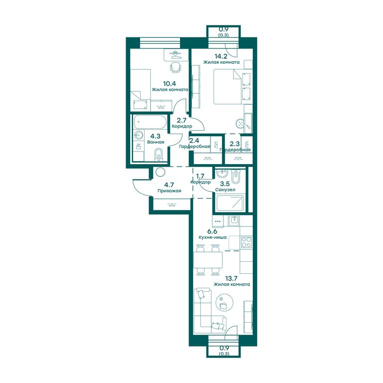 2-BD Apartment Sale, 67.1 sq. m. at Ravnovesie, zhiloy kompleks Ravnovesiye, selo Perkhushkovo, Odintsovskiy City District, Moscow Region, Russia #1 2-BD Apartment Sale, 67.1 sq. m. at Ravnovesie, zhiloy kompleks Ravnovesiye, selo Perkhushkovo, Odintsovskiy City District, Moscow Region, Russia #1