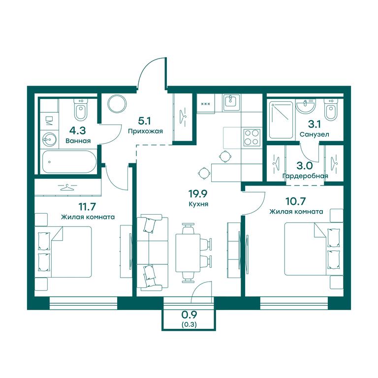 1-BD Apartment Sale, 58.1 sq. m. at Ravnovesie, zhiloy kompleks Ravnovesiye, selo Perkhushkovo, Odintsovskiy City District, Moscow Region, Russia #1 1-BD Apartment Sale, 58.1 sq. m. at Ravnovesie, zhiloy kompleks Ravnovesiye, selo Perkhushkovo, Odintsovskiy City District, Moscow Region, Russia #1