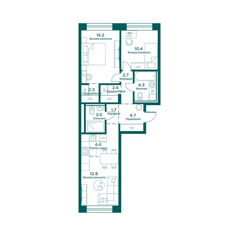 2-BD Apartment Sale, 65.6 sq. m. at Ravnovesie, zhiloy kompleks Ravnovesiye, selo Perkhushkovo, Odintsovskiy City District, Moscow Region, Russia #1 2-BD Apartment Sale, 65.6 sq. m. at Ravnovesie, zhiloy kompleks Ravnovesiye, selo Perkhushkovo, Odintsovskiy City District, Moscow Region, Russia #1