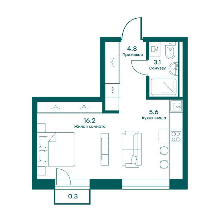 Apartment Sale, 30 sq. m. at Ravnovesie, zhiloy kompleks Ravnovesiye, selo Perkhushkovo, Odintsovskiy City District, Moscow Region, Russia #1 Apartment Sale, 30 sq. m. at Ravnovesie, zhiloy kompleks Ravnovesiye, selo Perkhushkovo, Odintsovskiy City District, Moscow Region, Russia #1