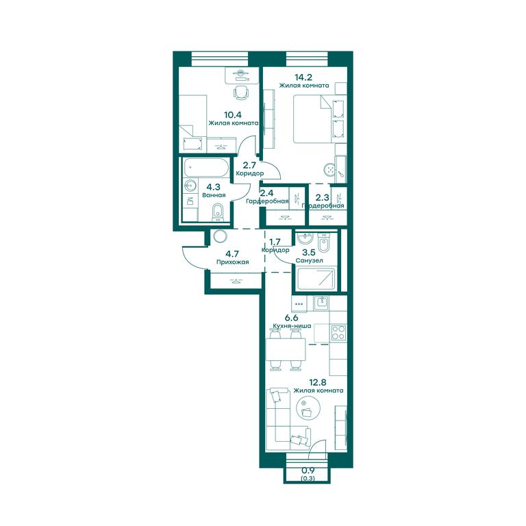 2-BD Apartment Sale, 65.9 sq. m. at Ravnovesie, zhiloy kompleks Ravnovesiye, selo Perkhushkovo, Odintsovskiy City District, Moscow Region, Russia #1 2-BD Apartment Sale, 65.9 sq. m. at Ravnovesie, zhiloy kompleks Ravnovesiye, selo Perkhushkovo, Odintsovskiy City District, Moscow Region, Russia #1