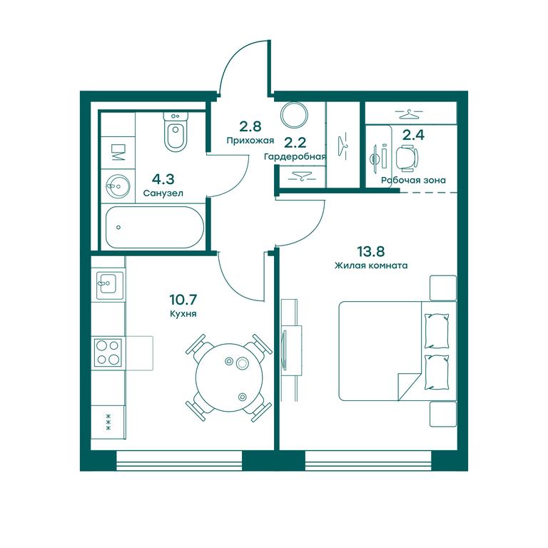 Apartment Sale, 36.2 sq. m. at Ravnovesie, zhiloy kompleks Ravnovesiye, selo Perkhushkovo, Odintsovskiy City District, Moscow Region, Russia #1 Apartment Sale, 36.2 sq. m. at Ravnovesie, zhiloy kompleks Ravnovesiye, selo Perkhushkovo, Odintsovskiy City District, Moscow Region, Russia #1