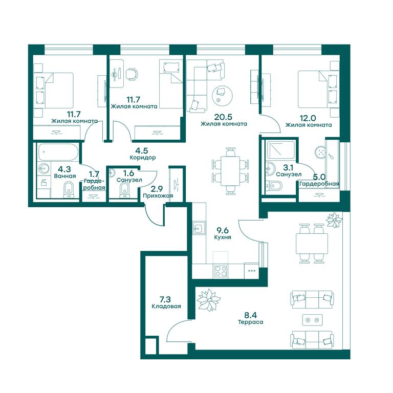 3-BD Apartment Sale, 104.3 sq. m. at Ravnovesie, zhiloy kompleks Ravnovesiye, selo Perkhushkovo, Odintsovskiy City District, Moscow Region, Russia #1 3-BD Apartment Sale, 104.3 sq. m. at Ravnovesie, zhiloy kompleks Ravnovesiye, selo Perkhushkovo, Odintsovskiy City District, Moscow Region, Russia #1