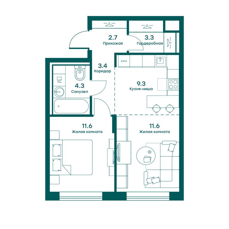 1-BD Apartment Sale, 46.2 sq. m. at Ravnovesie, zhiloy kompleks Ravnovesiye, selo Perkhushkovo, Odintsovskiy City District, Moscow Region, Russia #1 1-BD Apartment Sale, 46.2 sq. m. at Ravnovesie, zhiloy kompleks Ravnovesiye, selo Perkhushkovo, Odintsovskiy City District, Moscow Region, Russia #1