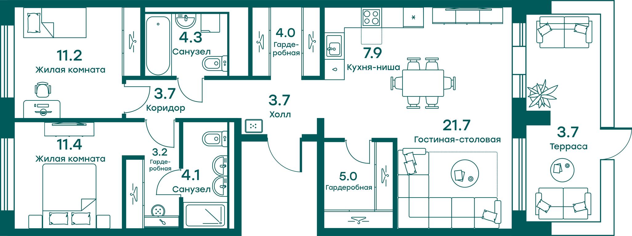 2-BD Apartment Sale, 83.9平方米 at Ravnovesie, zhiloy kompleks Ravnovesiye, selo Perkhushkovo, Odintsovskiy City District, Moscow Region, Russia #1 2-BD Apartment Sale, 83.9平方米 at Ravnovesie, zhiloy kompleks Ravnovesiye, selo Perkhushkovo, Odintsovskiy City District, Moscow Region, Russia #1