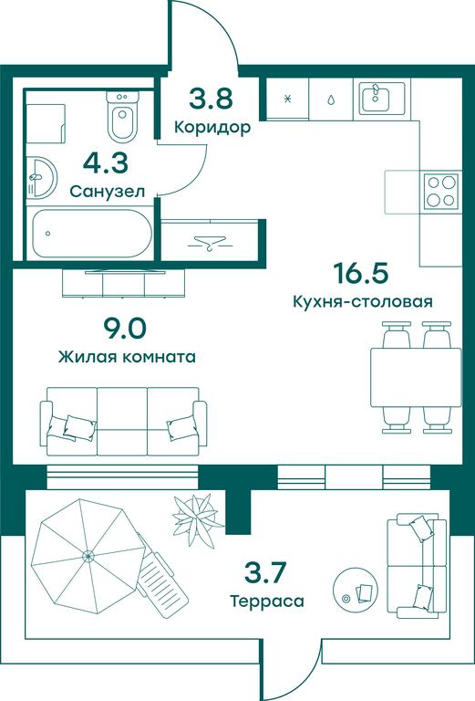 Apartment Sale, 37.3平方米 at Ravnovesie, zhiloy kompleks Ravnovesiye, selo Perkhushkovo, Odintsovskiy City District, Moscow Region, Russia #1 Apartment Sale, 37.3平方米 at Ravnovesie, zhiloy kompleks Ravnovesiye, selo Perkhushkovo, Odintsovskiy City District, Moscow Region, Russia #1