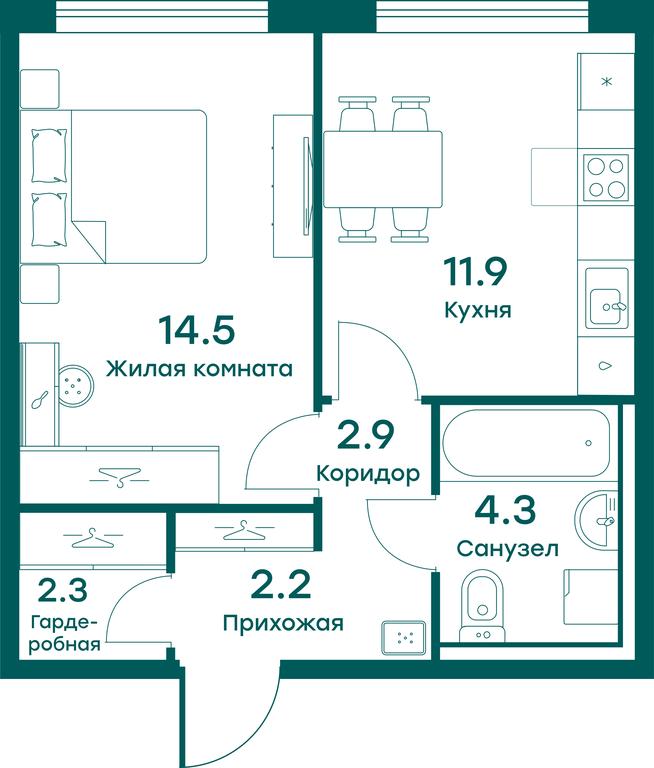 Apartment Sale, 38.1平方米 at Ravnovesie, zhiloy kompleks Ravnovesiye, selo Perkhushkovo, Odintsovskiy City District, Moscow Region, Russia #1 Apartment Sale, 38.1平方米 at Ravnovesie, zhiloy kompleks Ravnovesiye, selo Perkhushkovo, Odintsovskiy City District, Moscow Region, Russia #1