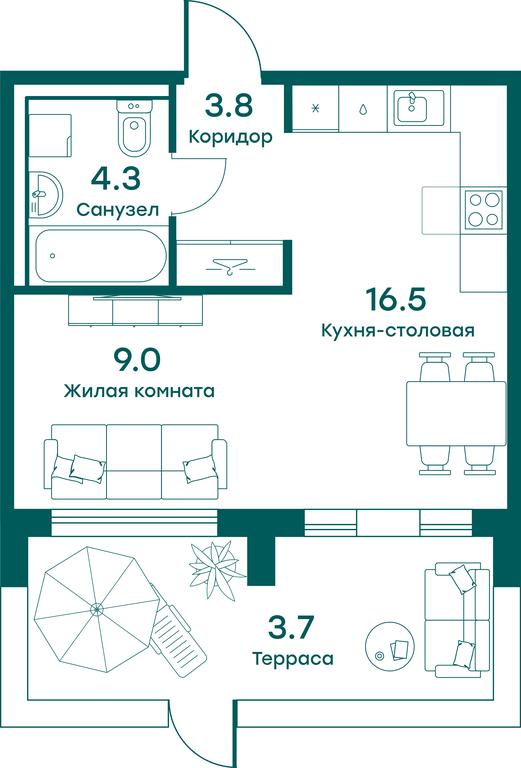 Apartment Sale, 37.3平方米 at Ravnovesie, zhiloy kompleks Ravnovesiye, selo Perkhushkovo, Odintsovskiy City District, Moscow Region, Russia #1 Apartment Sale, 37.3平方米 at Ravnovesie, zhiloy kompleks Ravnovesiye, selo Perkhushkovo, Odintsovskiy City District, Moscow Region, Russia #1
