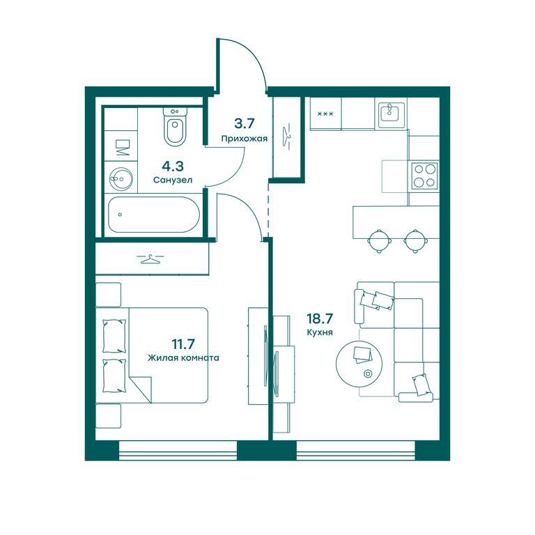 Apartment Sale, 38.4 sq. m. at Ravnovesie, zhiloy kompleks Ravnovesiye, selo Perkhushkovo, Odintsovskiy City District, Moscow Region, Russia #1 Apartment Sale, 38.4 sq. m. at Ravnovesie, zhiloy kompleks Ravnovesiye, selo Perkhushkovo, Odintsovskiy City District, Moscow Region, Russia #1