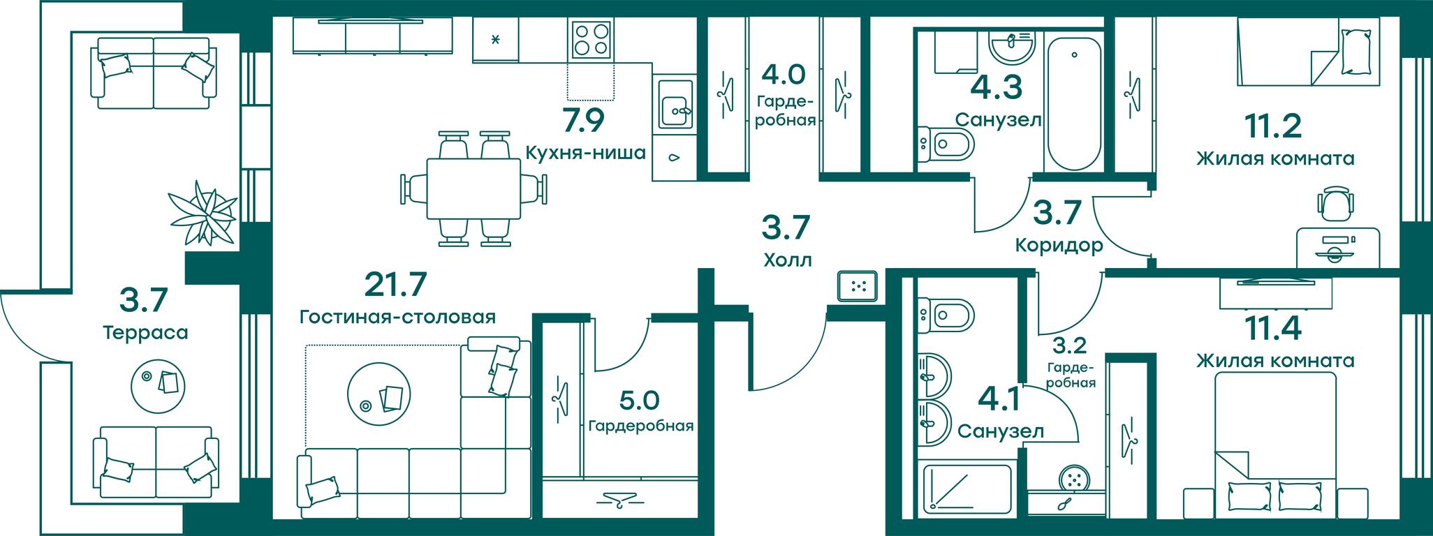 2-BD Apartment Sale, 83.9平方米 at Ravnovesie, zhiloy kompleks Ravnovesiye, selo Perkhushkovo, Odintsovskiy City District, Moscow Region, Russia #1 2-BD Apartment Sale, 83.9平方米 at Ravnovesie, zhiloy kompleks Ravnovesiye, selo Perkhushkovo, Odintsovskiy City District, Moscow Region, Russia #1