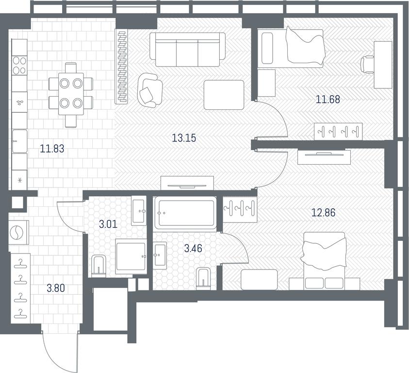 1-BD Apartment Sale, 59.79 sq. m. at TATE, Vetkina Street, Moscow, Russia #1 1-BD Apartment Sale, 59.79 sq. m. at TATE, Vetkina Street, Moscow, Russia #1