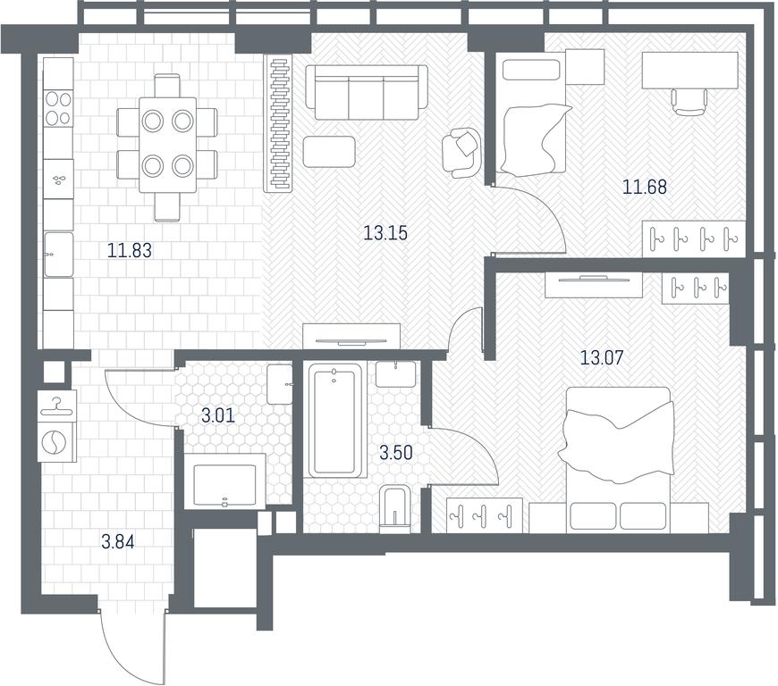 1-BD Apartment Sale, 60.08 sq. m. at TATE, Vetkina Street, Moscow, Russia #1 1-BD Apartment Sale, 60.08 sq. m. at TATE, Vetkina Street, Moscow, Russia #1