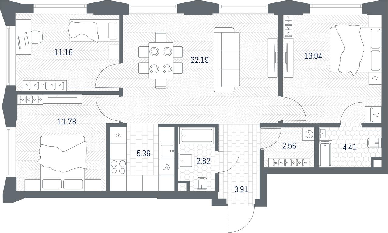 2-BD Apartment Sale, 78.15 sq. m. at TATE, Vetkina Street, Moscow, Russia #1 2-BD Apartment Sale, 78.15 sq. m. at TATE, Vetkina Street, Moscow, Russia #1