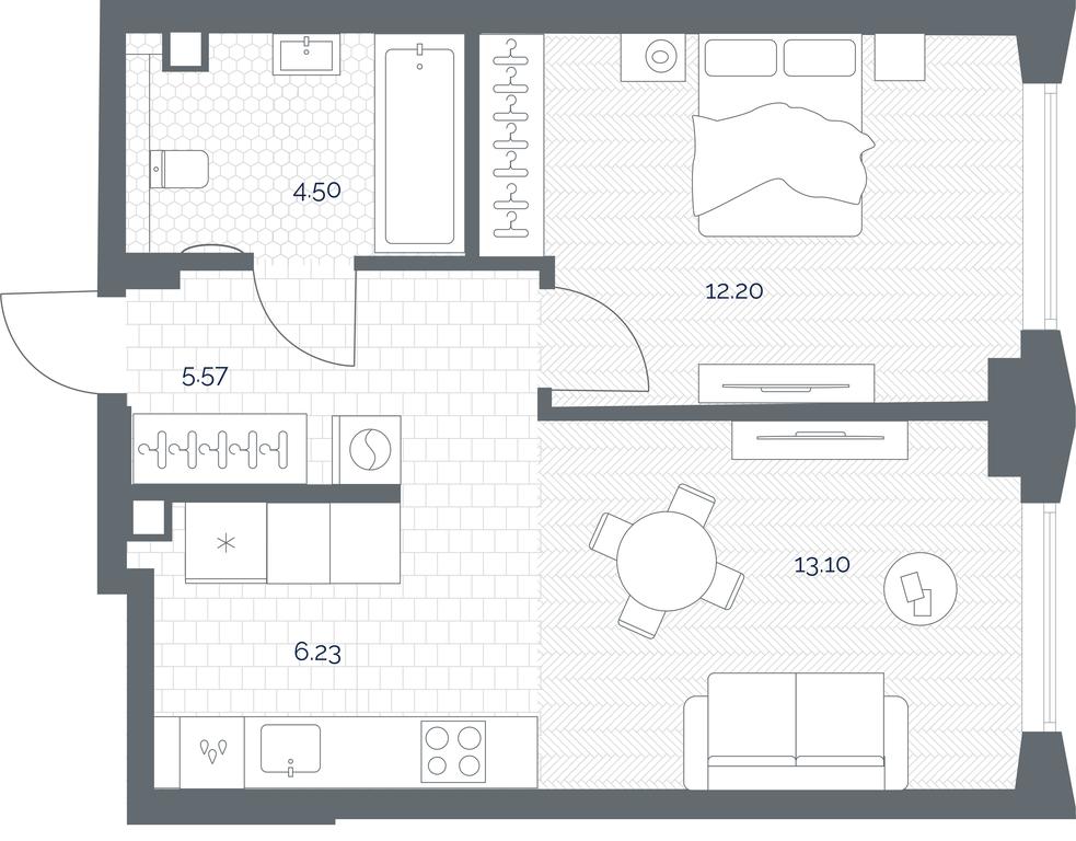 Apartment Sale, 41.6 sq. m. at TATE, Vetkina Street, Moscow, Russia #1