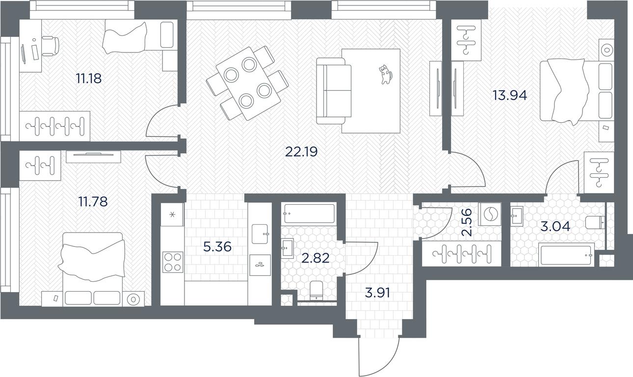 2-BD Apartment Sale, 76.78 sq. m. at TATE, Vetkina Street, Moscow, Russia #1 2-BD Apartment Sale, 76.78 sq. m. at TATE, Vetkina Street, Moscow, Russia #1