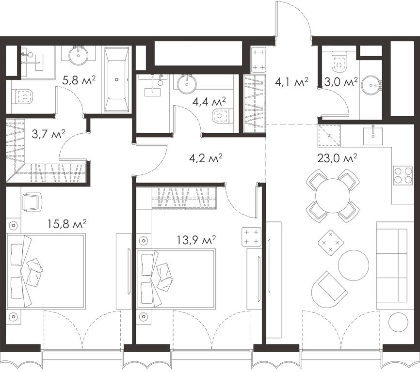 2-BD Apartment Sale, 77.9 sq. m. at King & Sons, Mosfilmovskaya Street, 31А, Moscow, Russia #1 2-BD Apartment Sale, 77.9 sq. m. at King & Sons, Mosfilmovskaya Street, 31А, Moscow, Russia #1