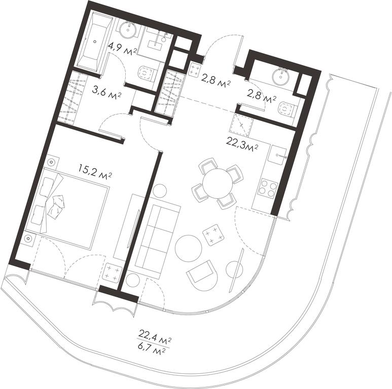 1-BD Apartment Sale, 58.3 sq. m. at King & Sons, Mosfilmovskaya Street, 31А, Moscow, Russia #1 1-BD Apartment Sale, 58.3 sq. m. at King & Sons, Mosfilmovskaya Street, 31А, Moscow, Russia #1