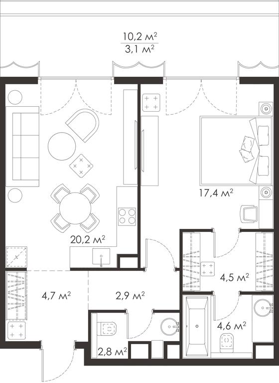 1-BD Apartment Sale, 60.2 sq. m. at King & Sons, Mosfilmovskaya Street, 31А, Moscow, Russia #1 1-BD Apartment Sale, 60.2 sq. m. at King & Sons, Mosfilmovskaya Street, 31А, Moscow, Russia #1