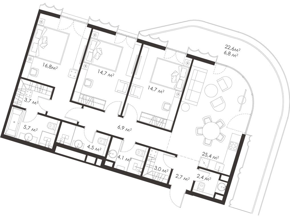 3-BD Apartment Sale, 111.4 sq. m. at King & Sons, Mosfilmovskaya Street, 31А, Moscow, Russia #1